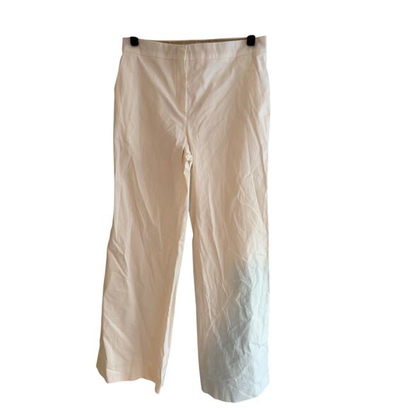Max Mara Studio Cotton Twill Stretch Ivory Pants 8 - Picture 1 of 4